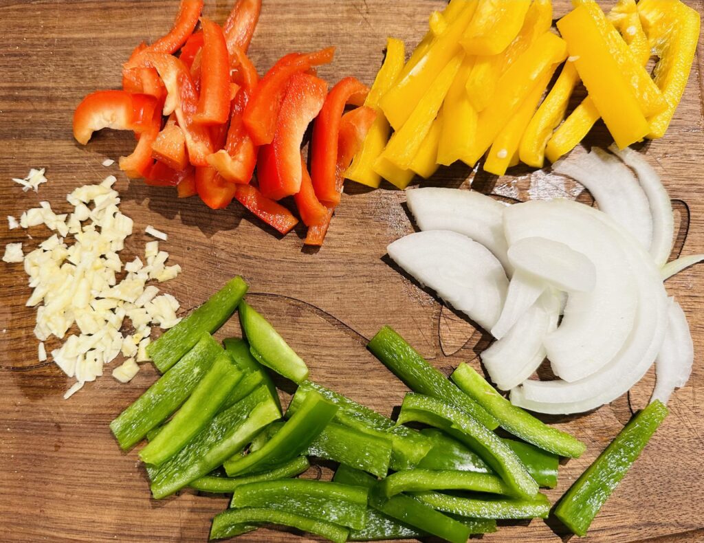 Vegetables for jamaican rasta pasta