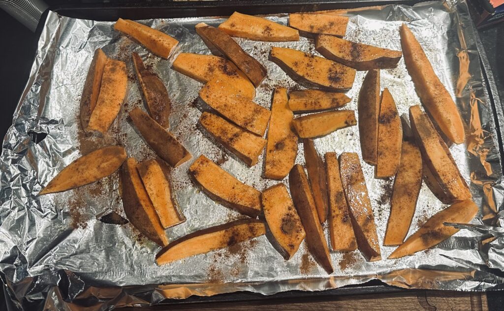 Sweet Potato Wedges with cinnamon